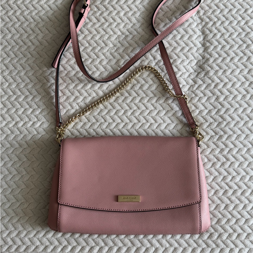 Kate Spade Pink Crossbody Bag With Gold Chain